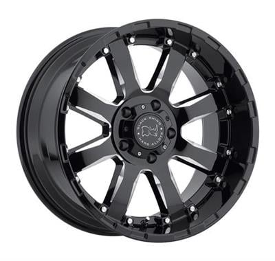 Black Rhino Sierra, 20x10 Wheel with 5x150 Bolt Pattern - Gloss Black with Milled Spokes - 2010SRA005150B10